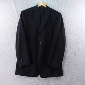 Calvin Klein Men's Black Wool Suit Jacket‎ Blazer 40L Preppy Formal Sport Coat